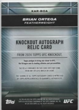Brian Ortega #KAR-BOA 2024 Topps Knockout UFC #/25 Auto