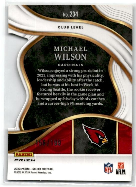 2023 Panini Select White Prizms Die Cuts #234 Michael Wilson Rookie Cardinals