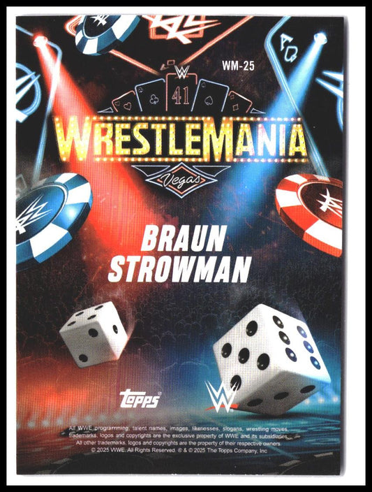 Braun Strowman #WM-25 WWE WrestleMania 41 (Las Vegas Exclusive) Blue #/499 SN