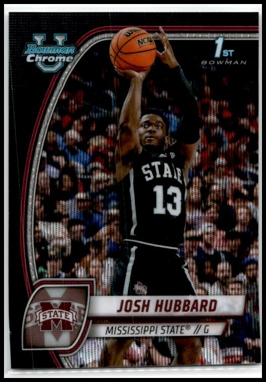2024-25 Bowman University Chrome Black Wave Refractor #35 Josh Hubbard Bulldog