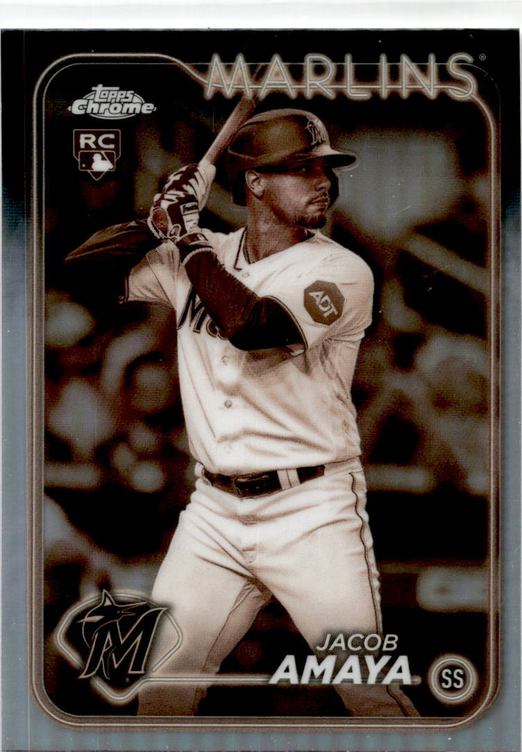 2024 Topps Chrome Sepia Refractors #92 Jacob Amaya Rookie Miami Marlins