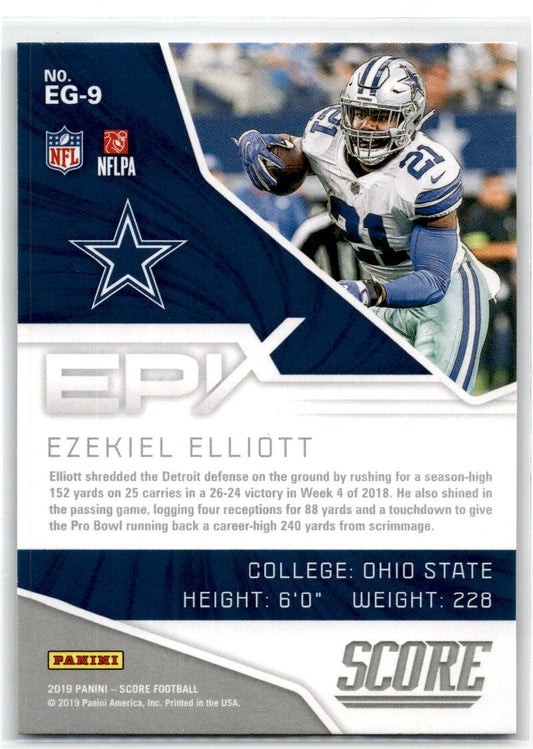 2019 Score Epix Game Ezekiel Elliott Dallas Cowboys #EG-9