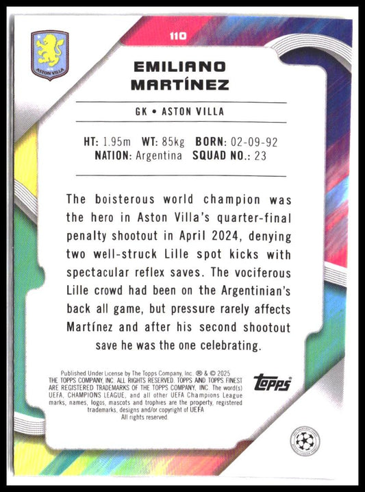 Emiliano Martínez #110 2024-25 Finest UEFA Club Competitions