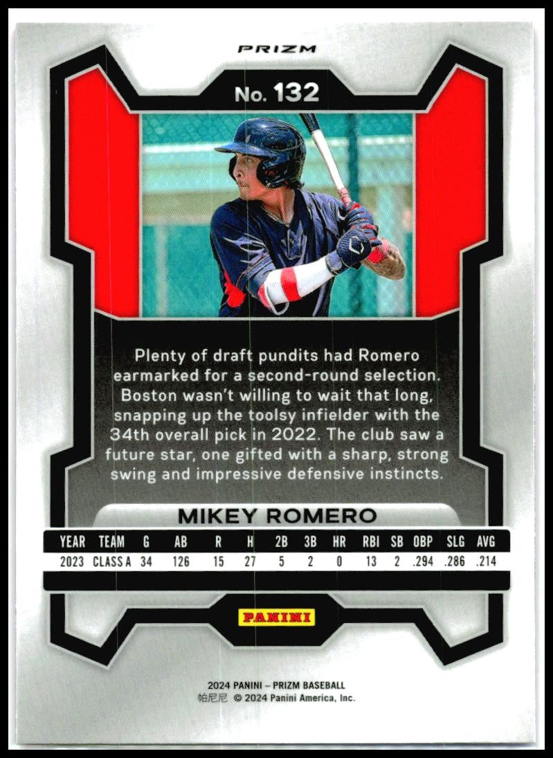 2024 Panini Prizm Pink Ice Prizms #132 Mikey Romero Boston Red Sox