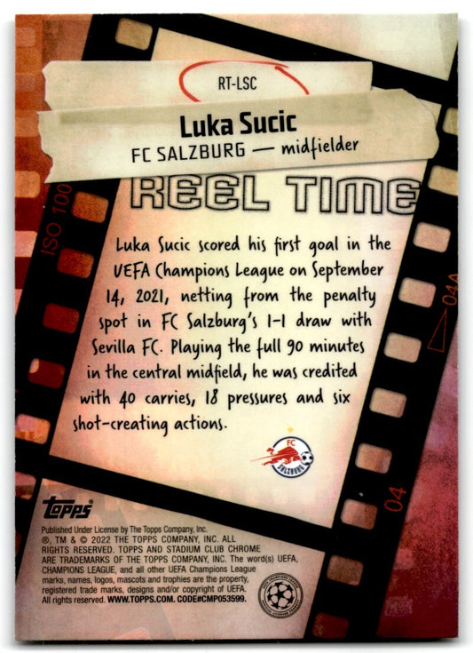 2021 Stadium Club Chrome UEFA Champions League Reel Time Luka Sucic FC Salzburg