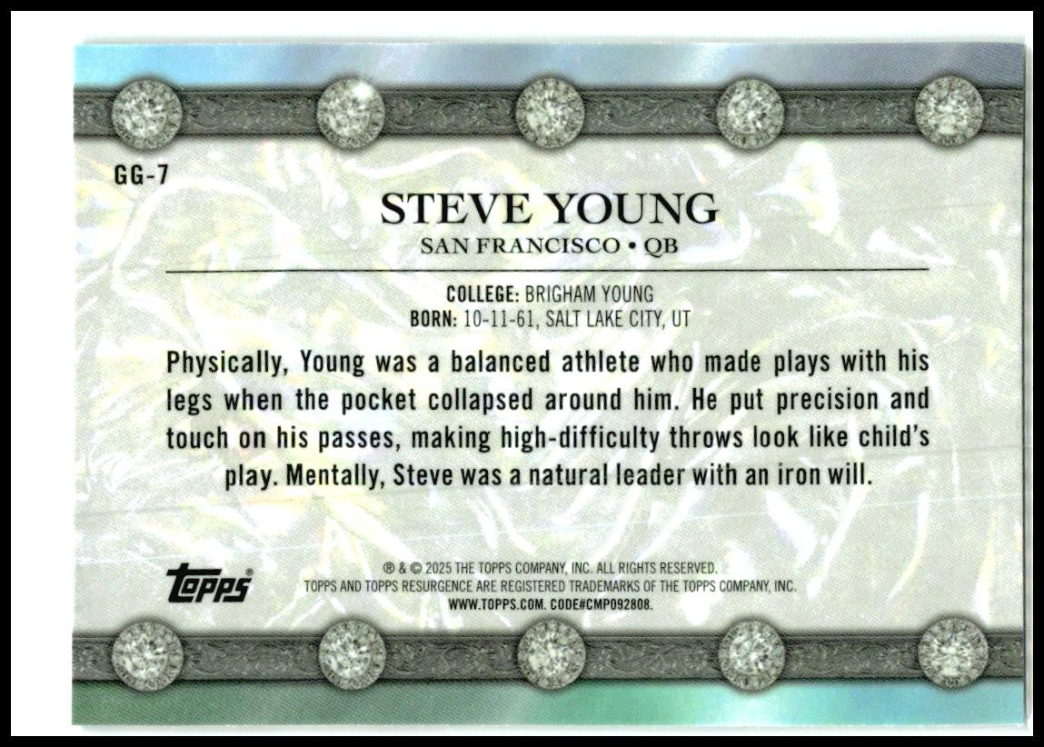 2024 Topps Resurgence Glimmer and Gleam #GG-7 Steve Young San Francisco 49ers