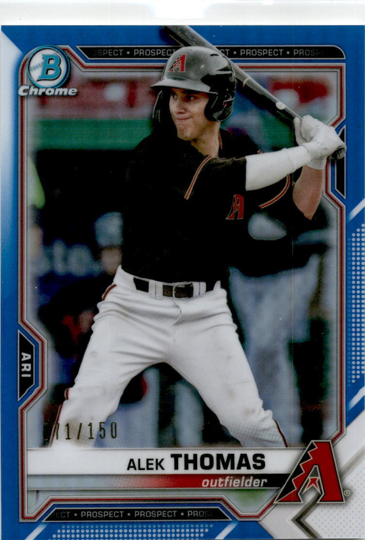 2021 Bowman Chrome Blue Refractor #BCP-31 Alek Thomas 071/150 Arizona