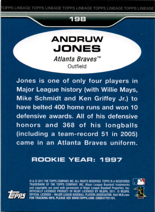 2011 Topps Lineage #198 Andruw Jones Atlanta Braves