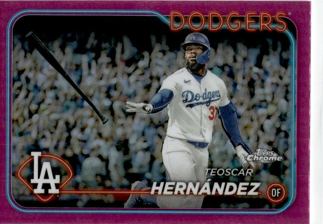 2024 Topps Chrome Pink Refractor #57 Teoscar Hernández Los Angeles Dodgers