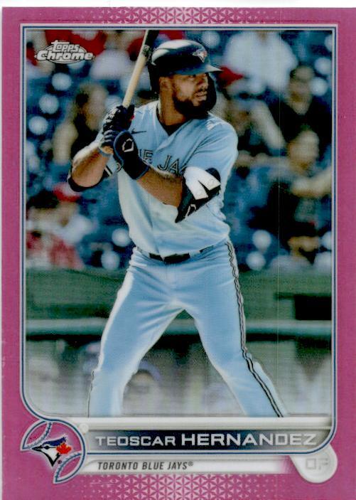 2022 Topps Chrome Pink Refractor #185 Teoscar Hernandez Toronto Blue Jays
