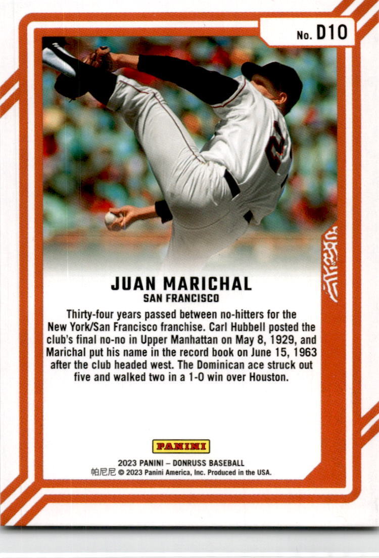 2023 Donruss Dominators Rapture #D10 Juan Marichal /349 San Francisco Giants