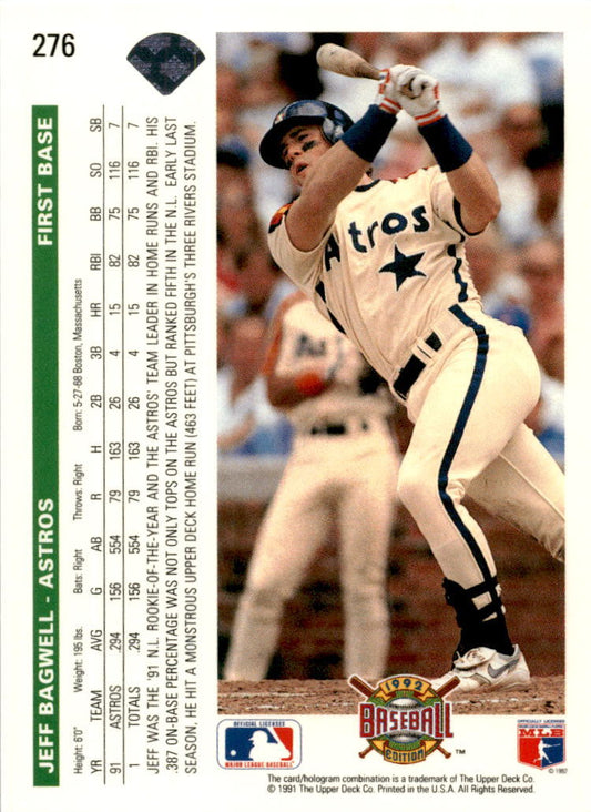1992 Upper Deck Factory Set Gold Hologram #276 Jeff Bagwell Houston Astros