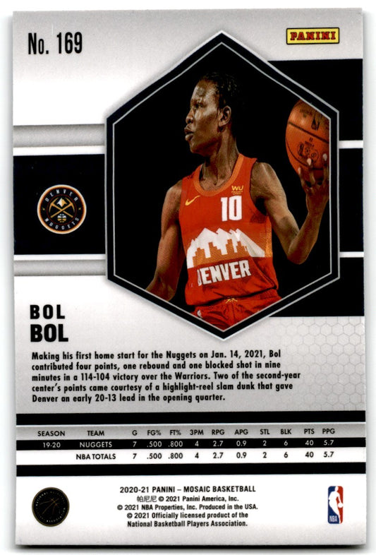 2020-21 Panini Mosaic Bol Bol Denver Nuggets #169 Die-Cut