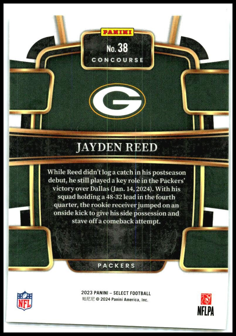 2023 Panini Select #38 Jayden Reed Rookie Green Bay Packers