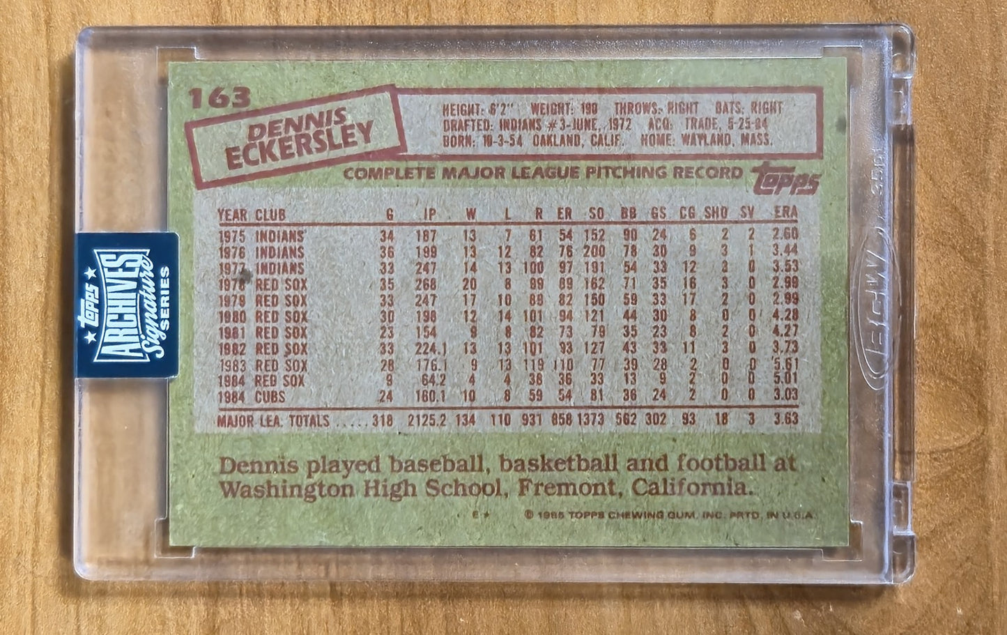 2024 Topps Archives Signature Dennis Eckersley Auto #/48