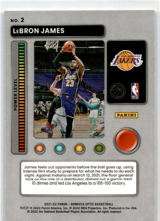 2021-22 Donruss Optic T-Minus 3...2...1... #2 LeBron James Lakers