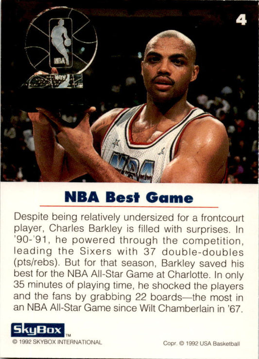 1992 SkyBox USA #4 Charles Barkley USA