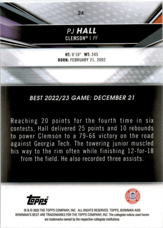 2023 Bowman University Best #24 PJ Hall Clemson