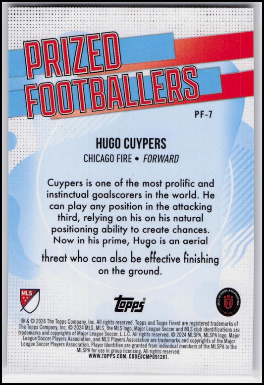 2024 Finest MLS #PF-7 Hugo Cuypers Prized Footballers
