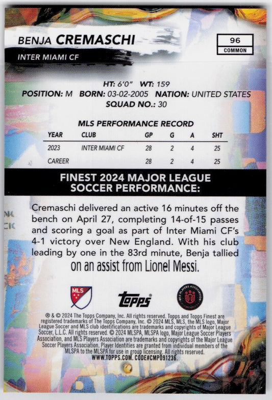 2024 Finest MLS #96 Benja Cremaschi