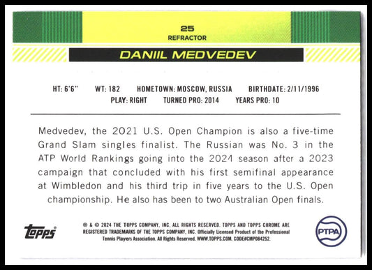 2024 Topps Chrome #25 Daniil Medvedev Refractor