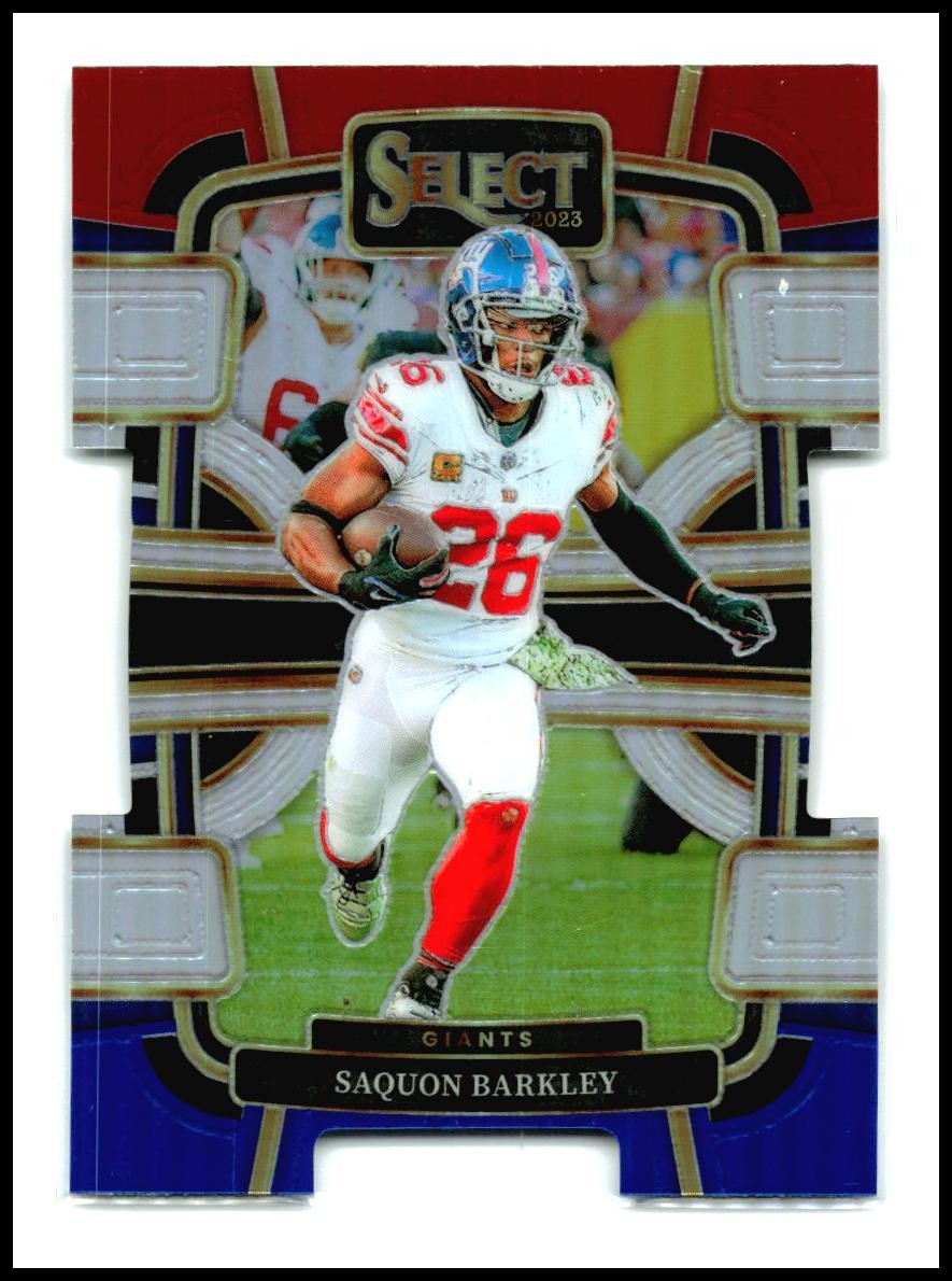 2023 Panini Select Red and Blue Prizms Die Cuts #75 Saquon Barkley Giants