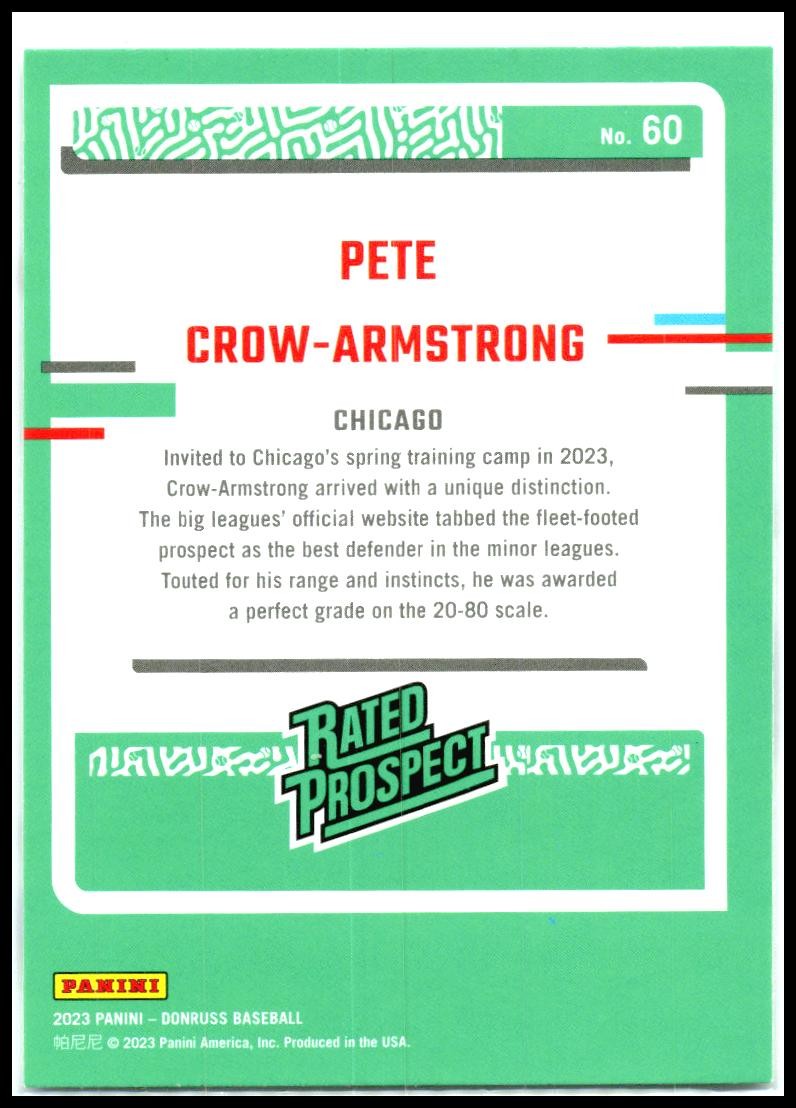 2023 Donruss #60 Pete Crow-Armstrong Chicago Cubs