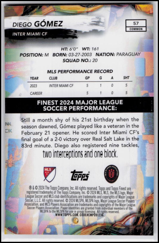 2024 Finest MLS #57 Diego Gómez