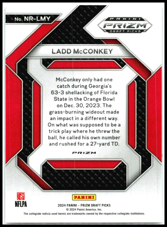 2024 Panini Prizm Draft Picks New Recruits Green #NR-LMY Ladd McConkey Chargers