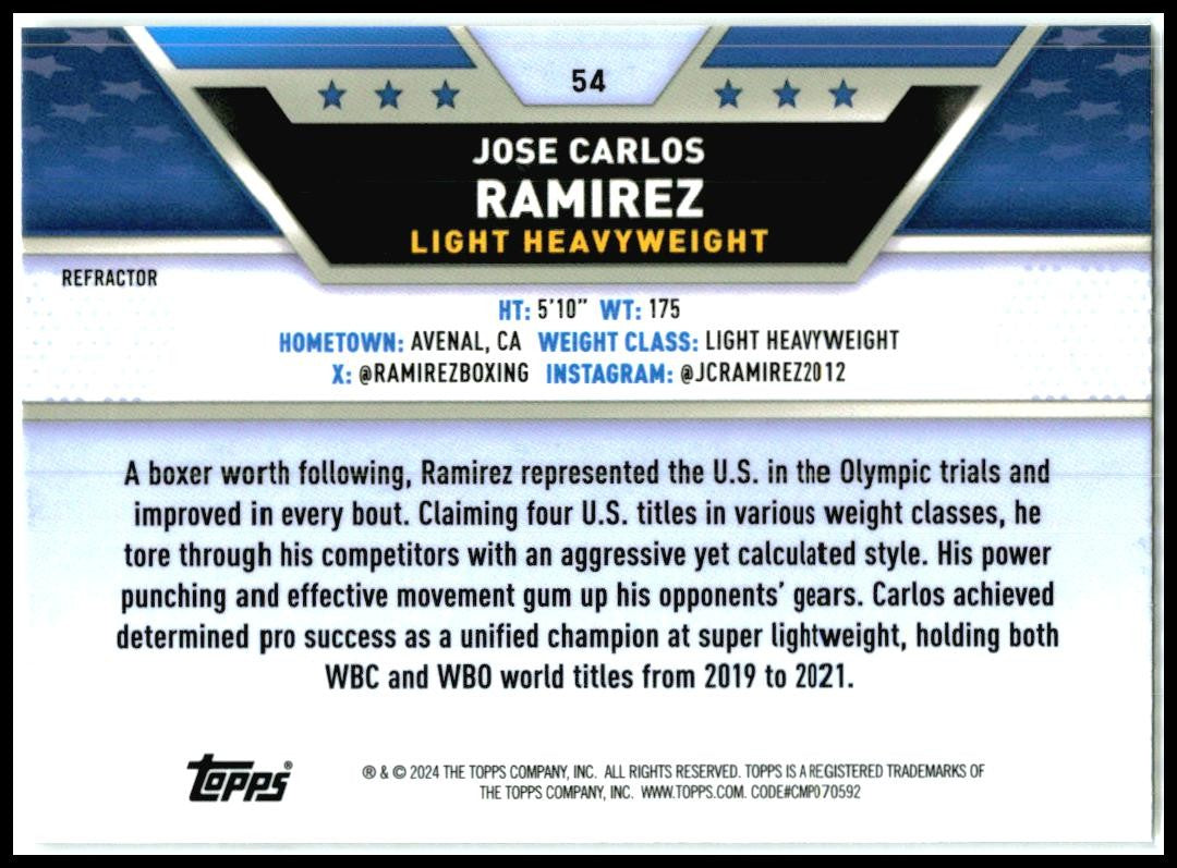 2024 Topps Chrome Boxing Refractor #54 Jose Carlos Ramirez