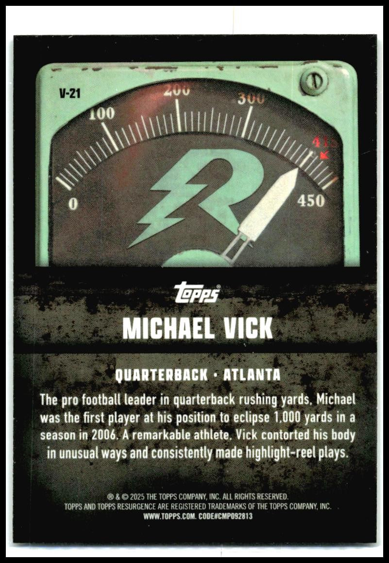 2024 Topps Resurgence Voltaic #V-21 Michael Vick Atlanta Falcons
