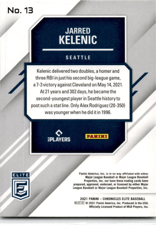 2021 Panini Chronicles #13 Jarred Kelenic RC Seattle Mariners