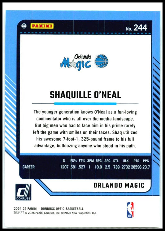 2024-25 Donruss Optic #244 Shaquille O'Neal Orlando Magic