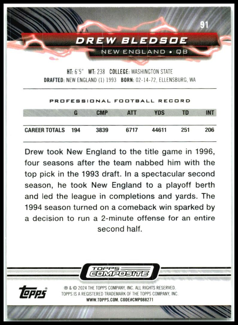 2023 Topps Composite #91 Drew Bledsoe New England Patriots