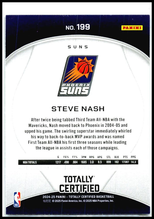 2024-25 Panini Totally Certified #199 Steve Nash Phoenix Suns
