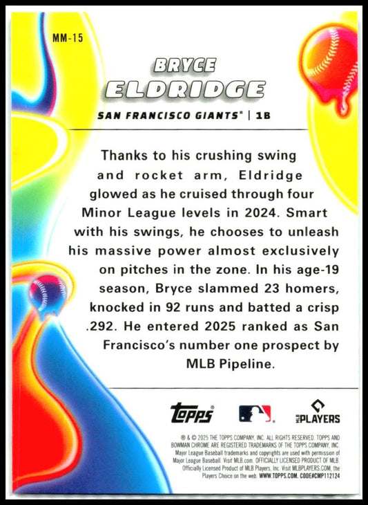 2025 Bowman Chrome Melt Mashers #MM-15 Bryce Eldridge Giants