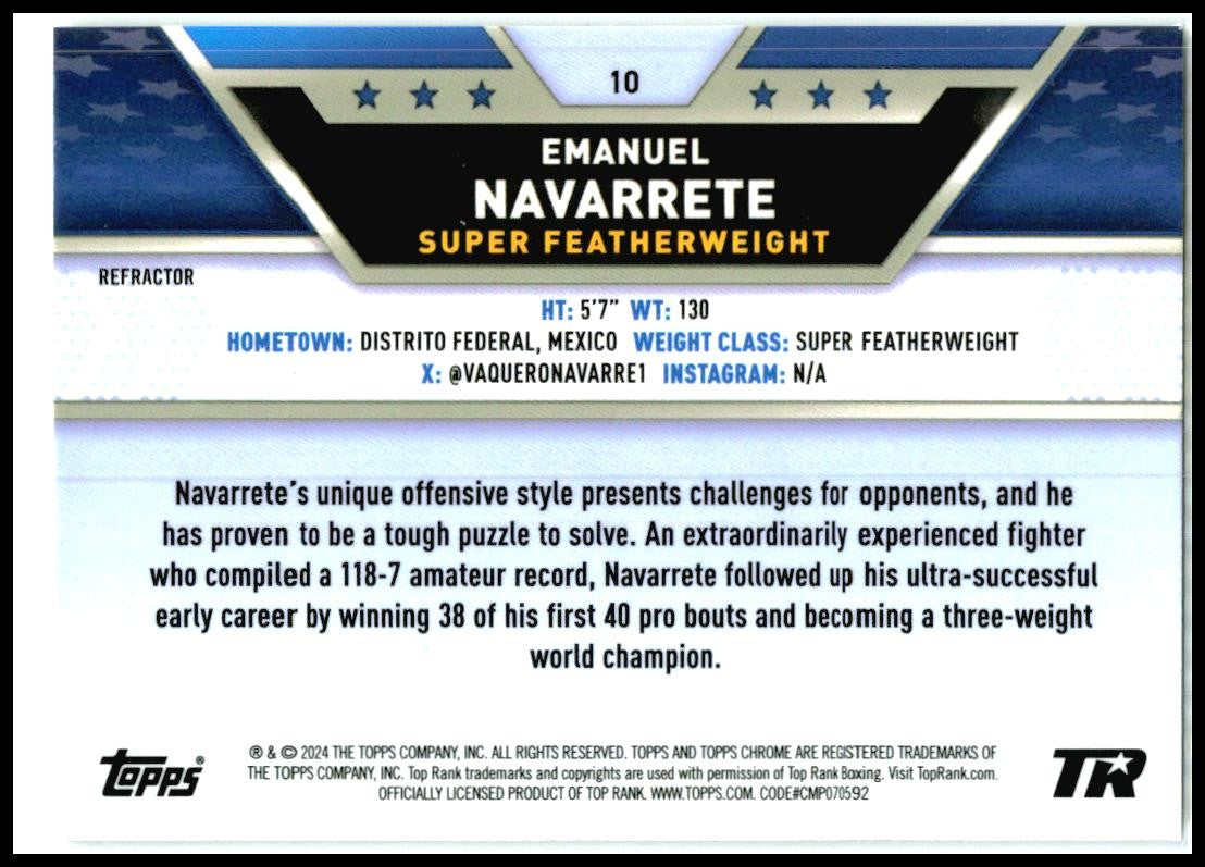 2024 Topps Chrome Refractor #10 Emanuel Navarrete