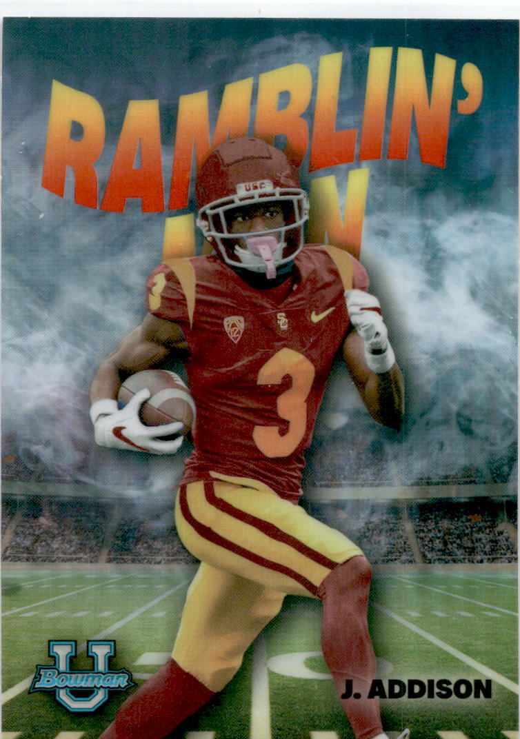 2022 Bowman University Chrome Ramblin Man #RM-9 Jordan Addison USC Trojans