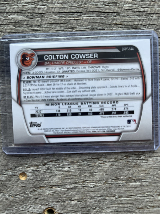 2023 Bowman Colton Cowser 1st Edition Gold Foil /75 Baltimore Orioles