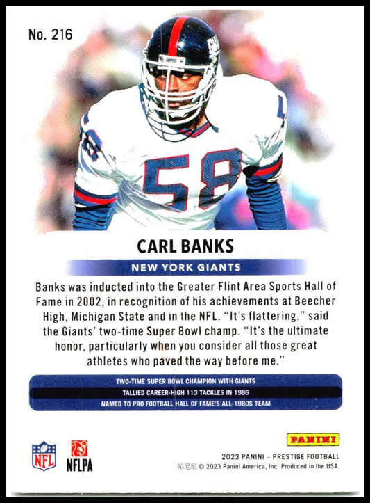 2023 Panini Prestige #216 Carl Banks New York Giants