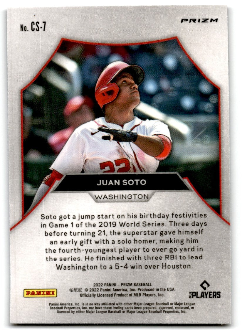 2022 Panini Prizm Championship Stage Juan Soto Washington Nationals #CS-7