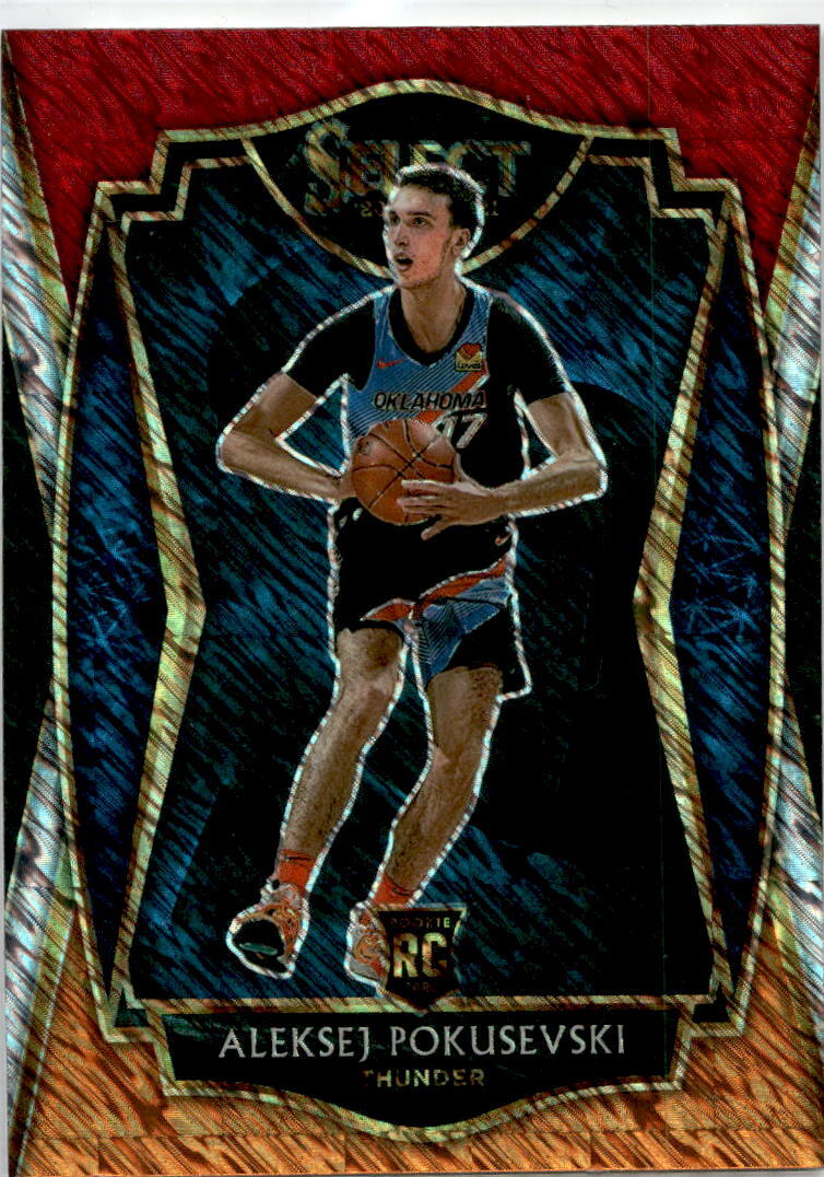 2020-21 Panini Select Red White Orange Shimmer #176 Aleksej Pokusevski