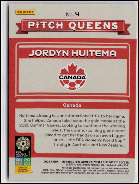 2023 Donruss FIFA Women's World Cup #4 Jordyn Huitema Pitch Queens