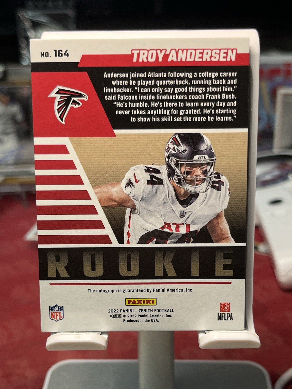 2022 Zenith #164 TROY ANDERSEN RC Auto #/99