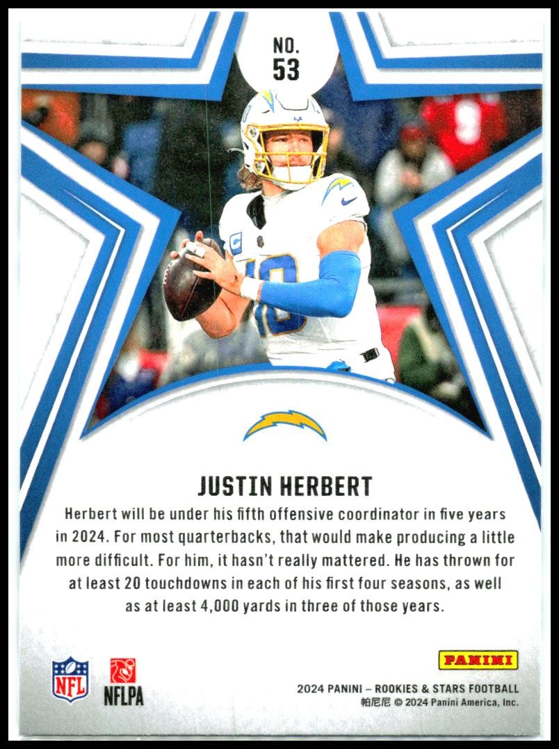 2024 Panini Rookies & Stars #53 Justin Herbert Los Angeles Chargers
