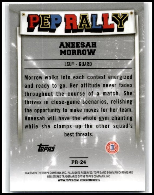 2024-25 Bowman University Chrome Pep Rally #PR-24 Aneesah Morrow Suns