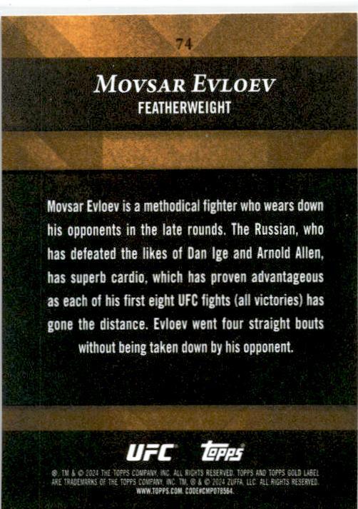2024 Topps Gold Label Class 1 #74 Movsar Evloev