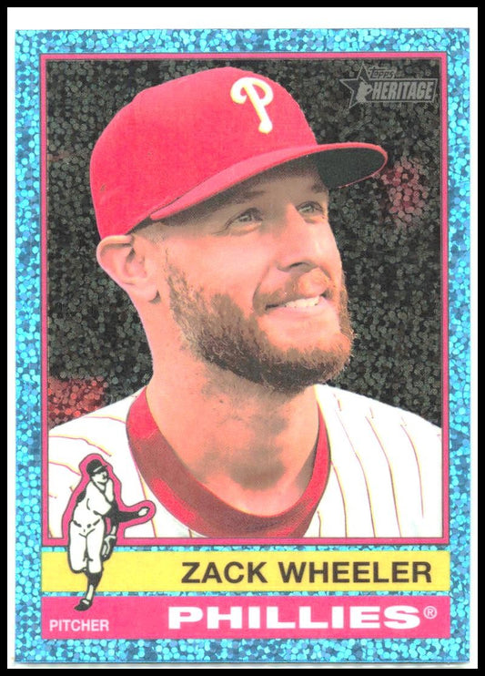 2025 Topps Heritage Light Blue Speckle #65 Zack Wheeler Phillies