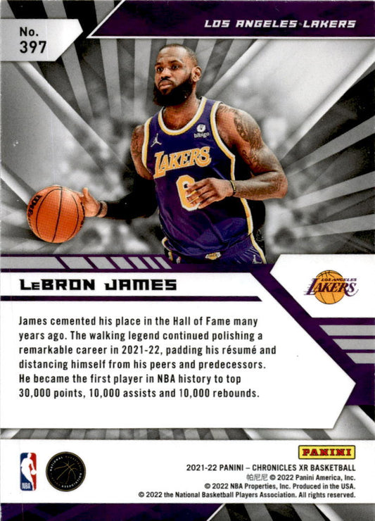 2021 Panini Chronicles XR Green #397 LeBron James Los Angeles Lakers