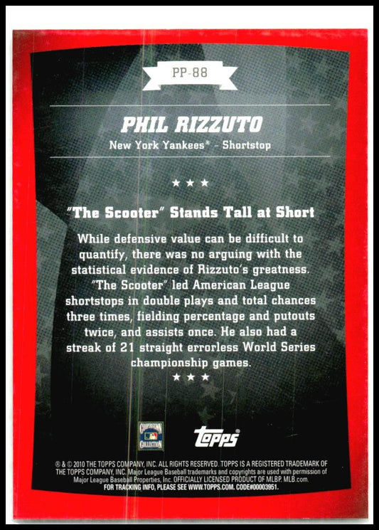 2010 Topps Peak Performance #PP-88 Phil Rizzuto New York Yankees